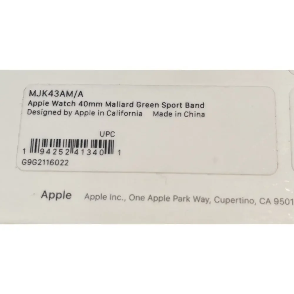 Apple Watch Band 40mm Sport Band Mallard Green Regular OEM NEW FAST SHIP